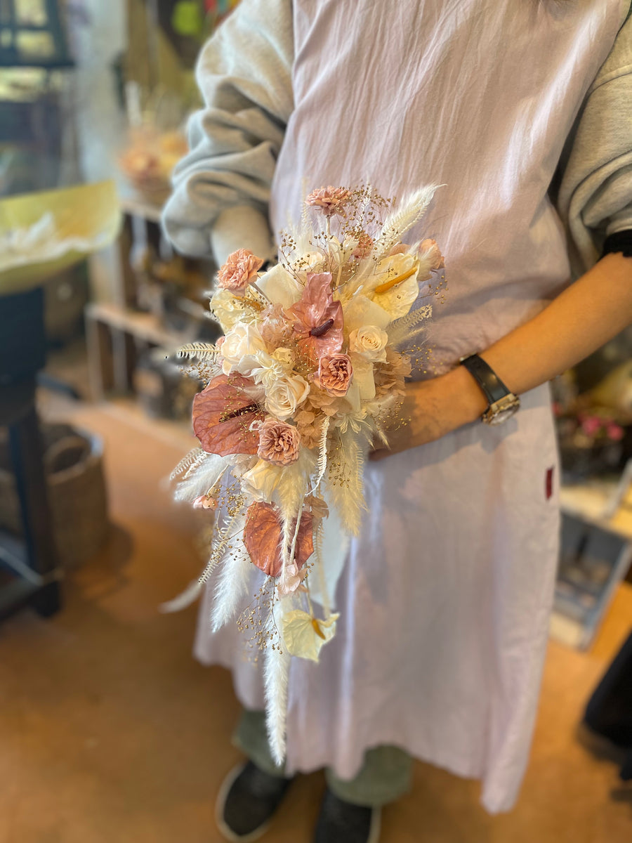 ウェディング プリザーブドフラワー ブーケ 受注製作》大きめサイズ ブーケ ウエディングブーケ ドライフラワー