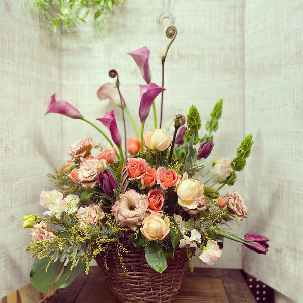 フラワーアレンジメント、アンティーク夏〜秋 開店花 フラワーアレンジメント15000 – flowervillage